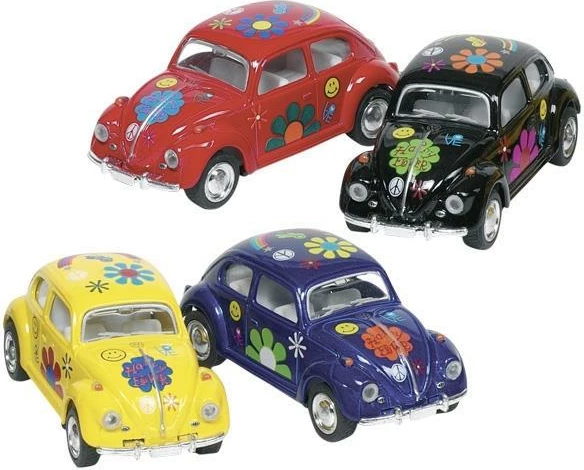 Vetura metalike GOKI Beetle VW 6.5cm, 4 ngjyra
