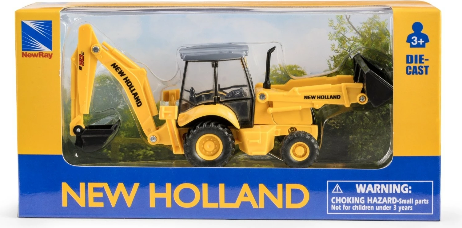 Lodër ekskavator Daffi Mini New Holland B110C, metal dhe plastikë, e verdhë