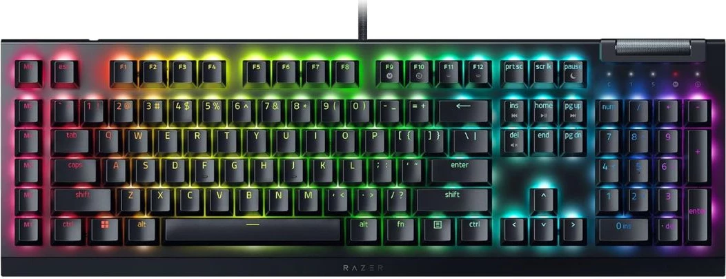 Tastierë mekanike gaming, Razer BlackWidow V4 X RZ03-04701800-R3M1, US-International layout, RGB, e zezë
