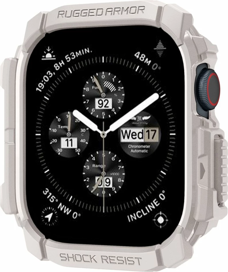 Mbështjellës Spigen Rugged Armor për Apple Watch 10 46mm, Bezhe