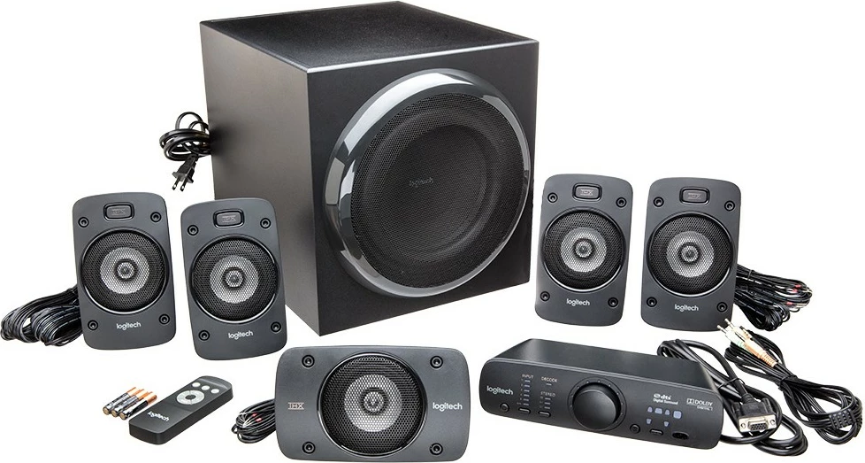 Altoparlantë surround sound Logitech Z906, 5.1 kanale, 500 W, 1000 W, IR, të zeza