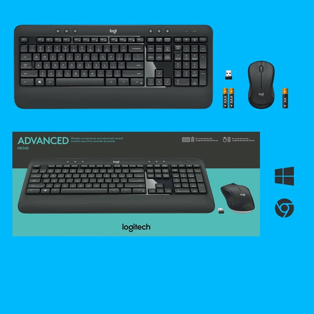 Set tastierë dhe maus  Logitech MK540 Advanced, të zeza