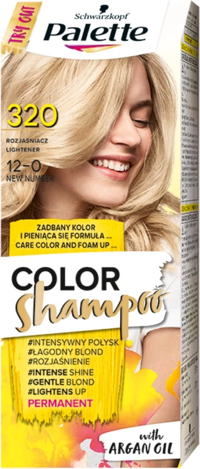 Shampo ngjyruese për flokë për femra Palette 320 (12-0) Rozjaçues, 1 copë