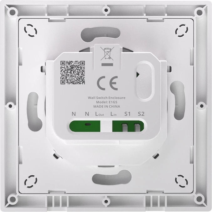 Mbështjellës për ndërprerës muri Sonoff E1GS, për module ZBMINIR2/MINIR4M/MINIR4, i bardhë