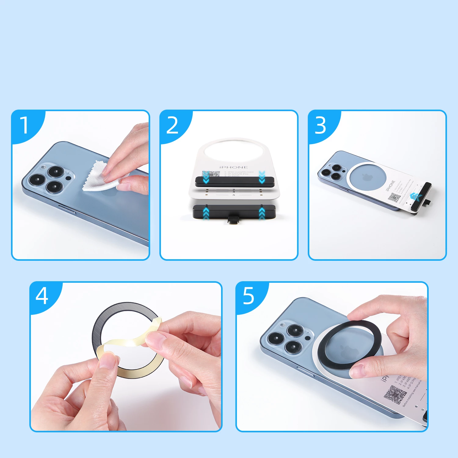 Set unaza magnetike metalike për celular Joyroom JR-Mag-M3, 2 copë, rozë