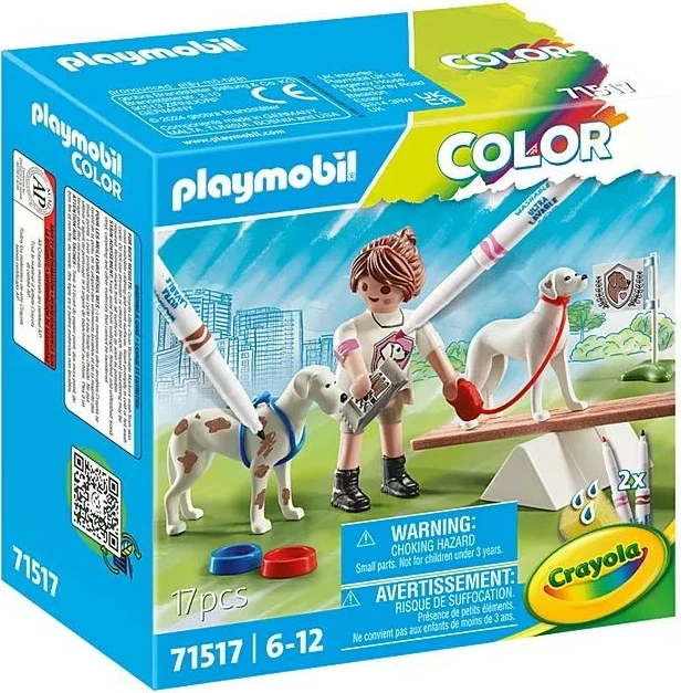 Set figurina Playmobil Color 71517 Dog Training me aksesorë dhe markera ngjyrosës