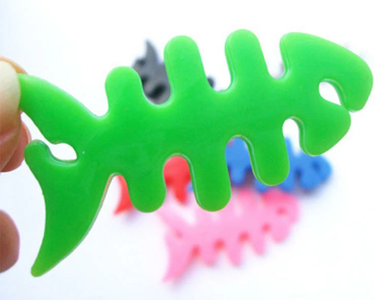 Mbështjellës kabllo për kufje Hurtel, formë peshku, plastikë, rozë