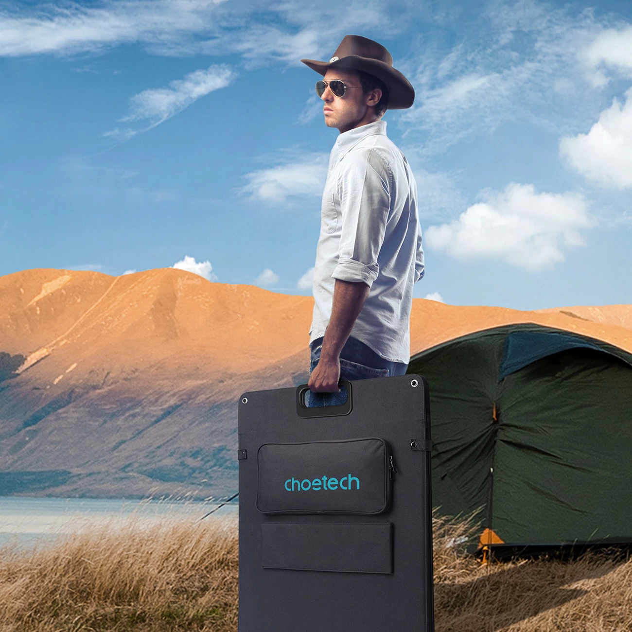 Panel diellor portativ Choetech SC011, 200W, i palosshëm, i zi