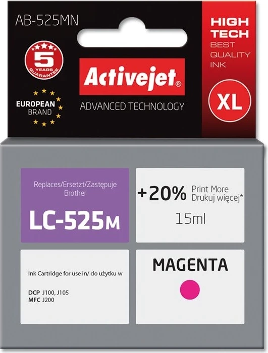 Ngjyrë zëvendësuese Activejet AB-525MN për printer Brother, 15ml, e vjollcë