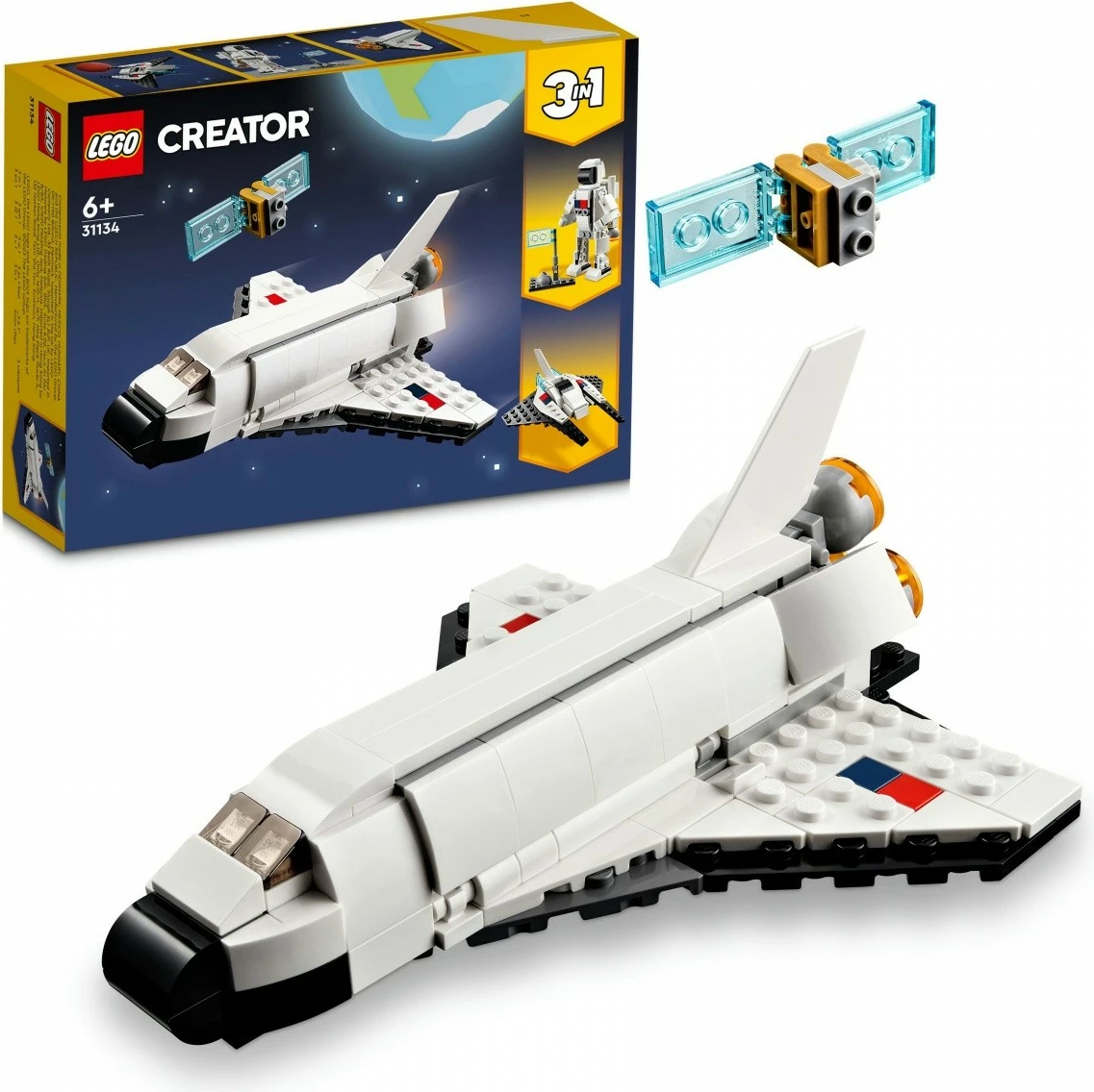 Set LEGO Creator Space Shuttle 31134, 144 pjesë, për fëmijë, Bardhë