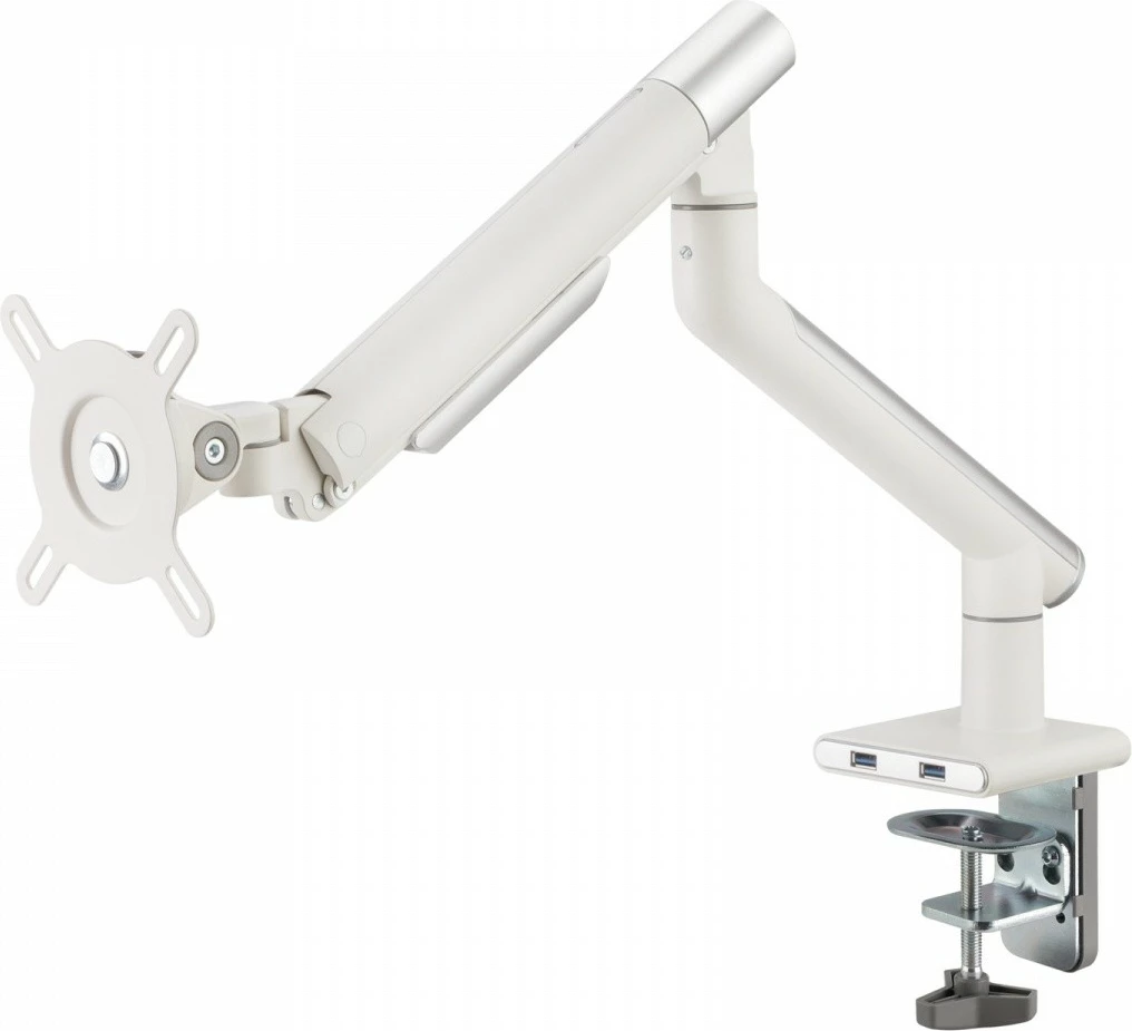 Mbajtëse tavoline për monitor ART RAMM L-19GD, 17-32 inç, 2xUSB 3.0, Alumini, Bardhë
