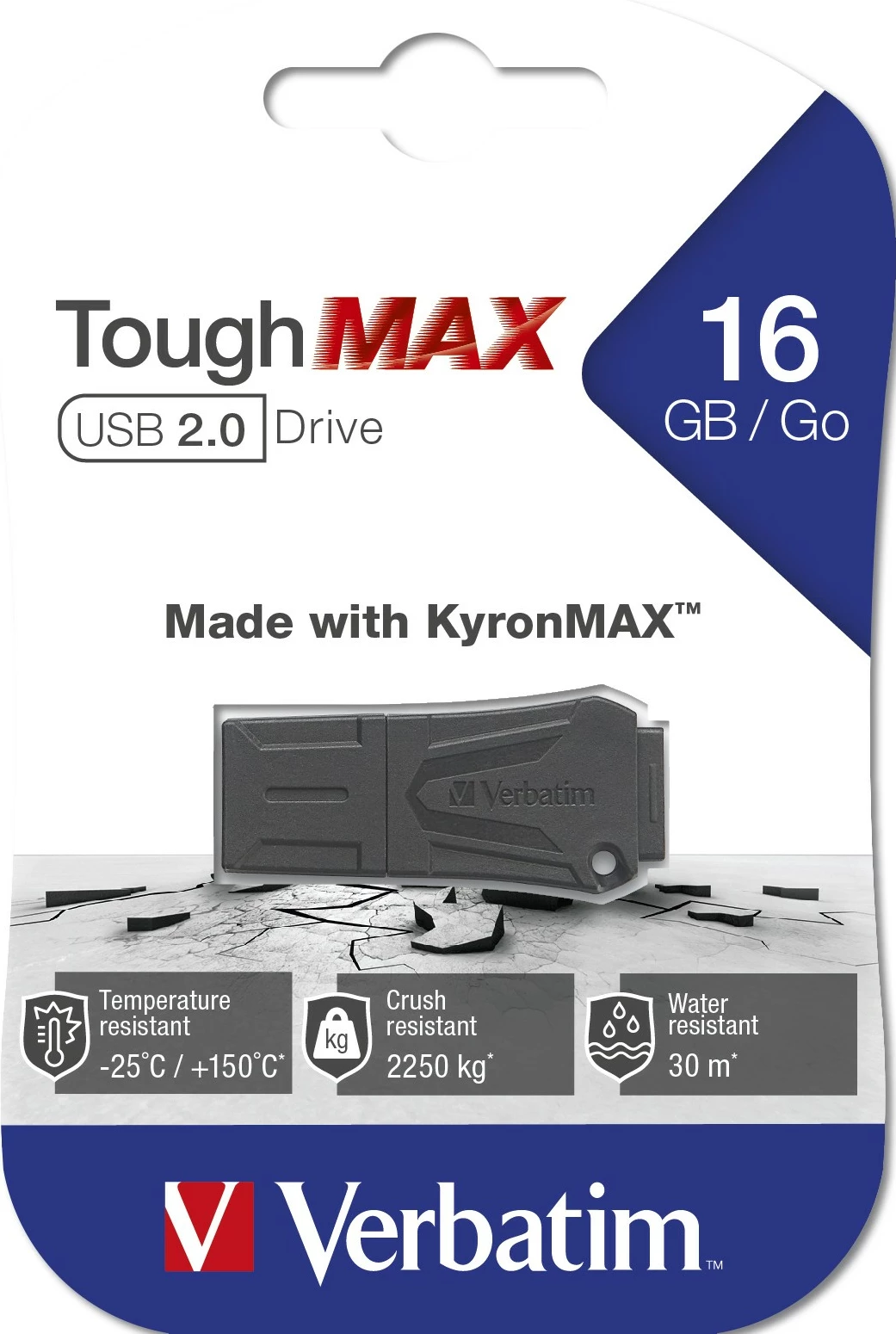 USB Verbatim ToughMAX, 16 GB, USB Type-A, 2.0, Ngjyrë e zezë