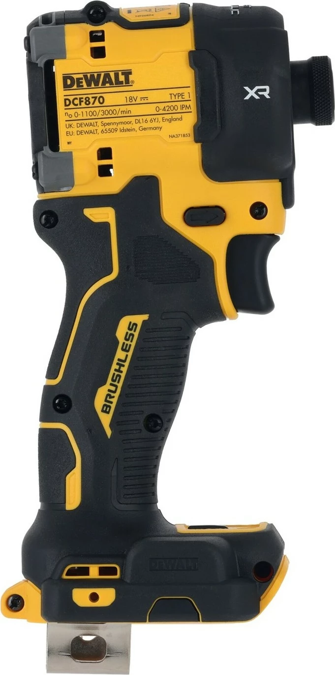 Çelës goditës DeWALT 18V, 1/4", me bateri, zi-verdhë