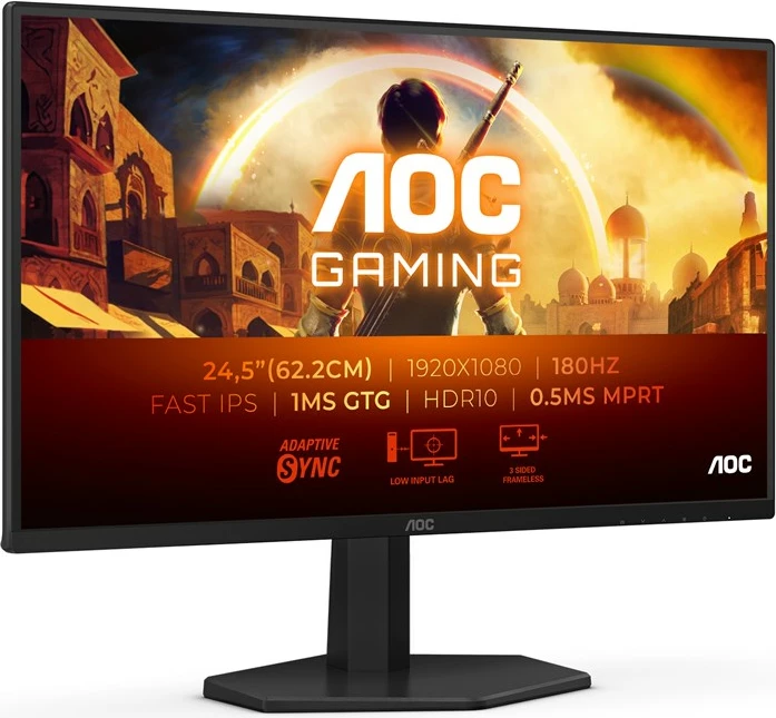 Monitor AOC G4 25G42E, 24.5", Full HD, 180 Hz, LED, i zi, i kuq