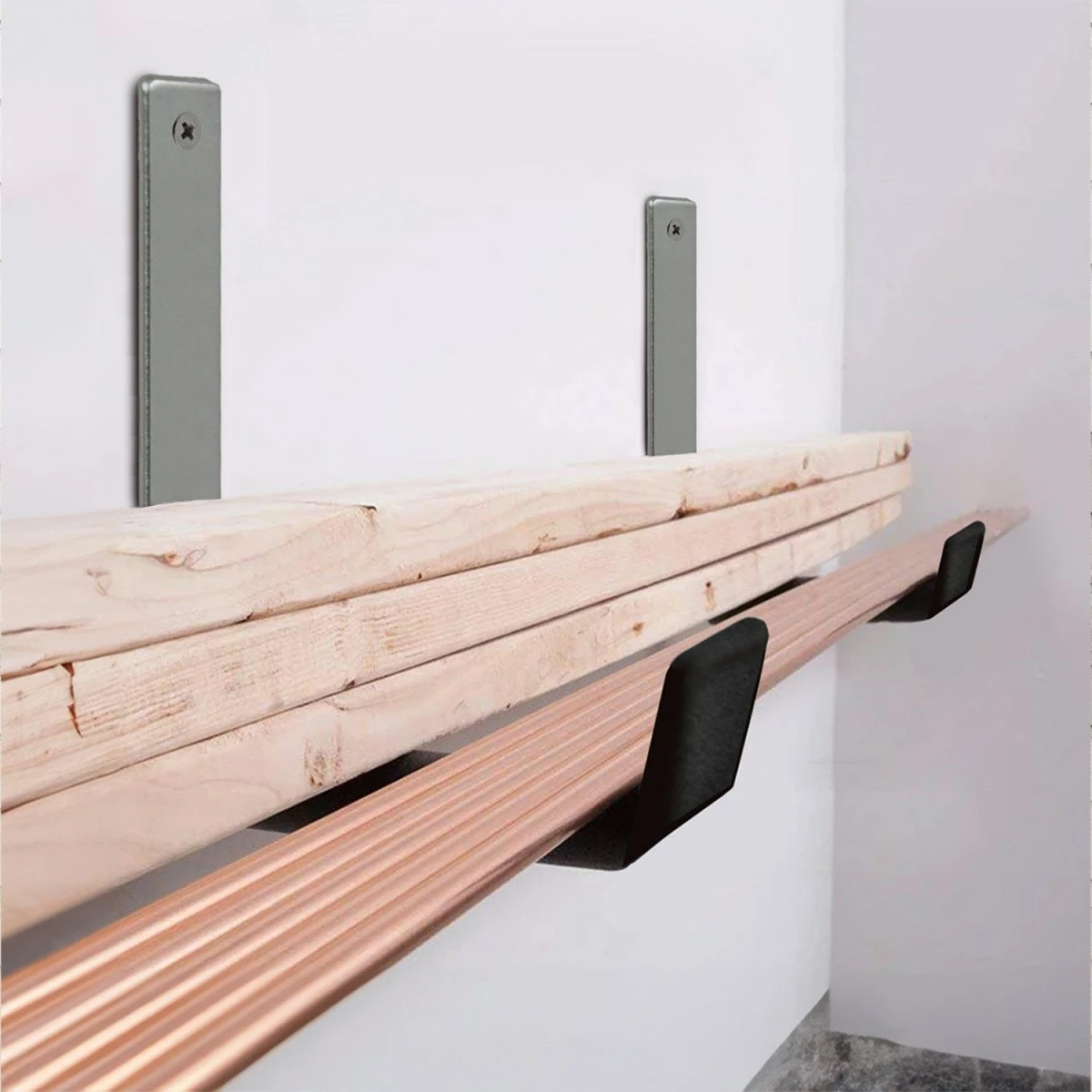 Mbajtës muri çeliku Maclean MC-483, për goma/biçikleta/shkallë, 5kg, Zi