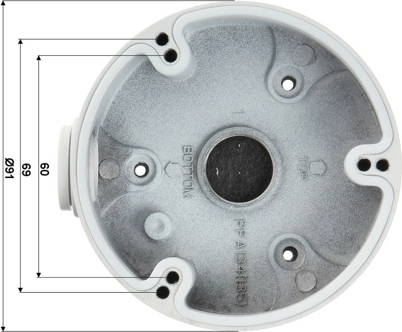 Adapter Dahua PFA134 për kamera dome, alumini, bardhë