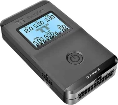 Tester furnizuesi Thermaltake Dr. Power III, LCD, për ATX, i zi