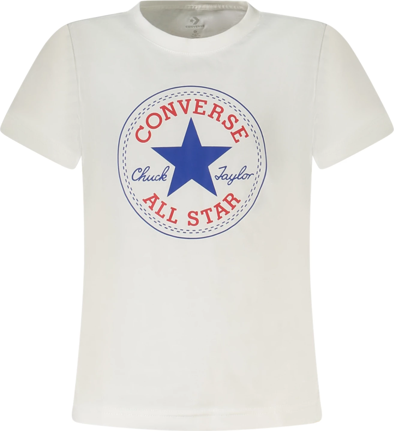 Maicë për djem Converse me mëngë të shkurta, e bardhë