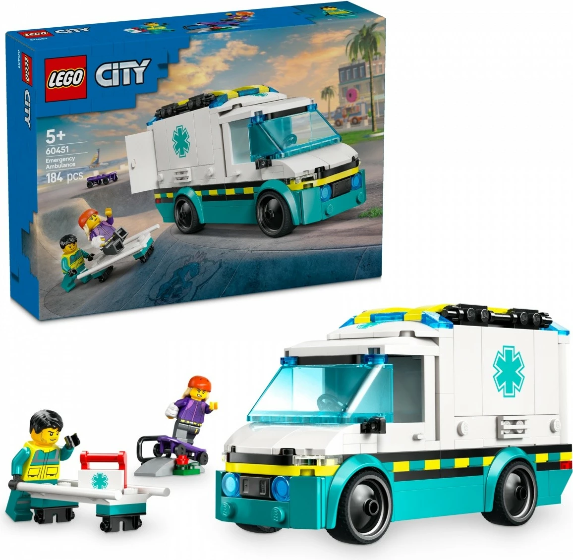 Set lodrash LEGO City Ambulance 60451, 184 pjesë, plastikë