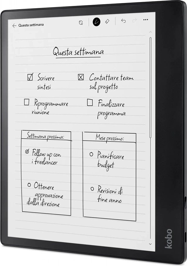 Lexuesi i librit elektronik Rakuten Kobo Elipsa 2E, me prekje, 32 GB Wi-Fi, i zi