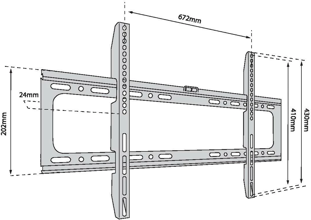 Mbajtëse muri për TV TB TB-750, deri 80 inç, 60kg, VESA 600x400, e zezë