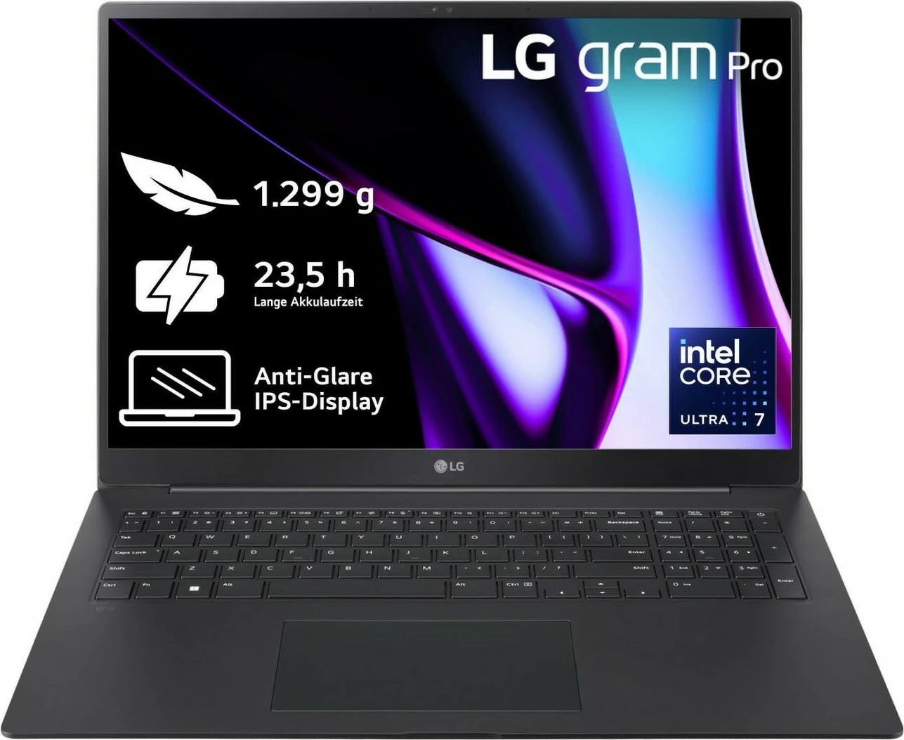 Kompjuter portativ LG gram Pro 17Z90SP-G.AA78G, Core Ultra 7 155H, 16GB/1TB, IPS, e zezë