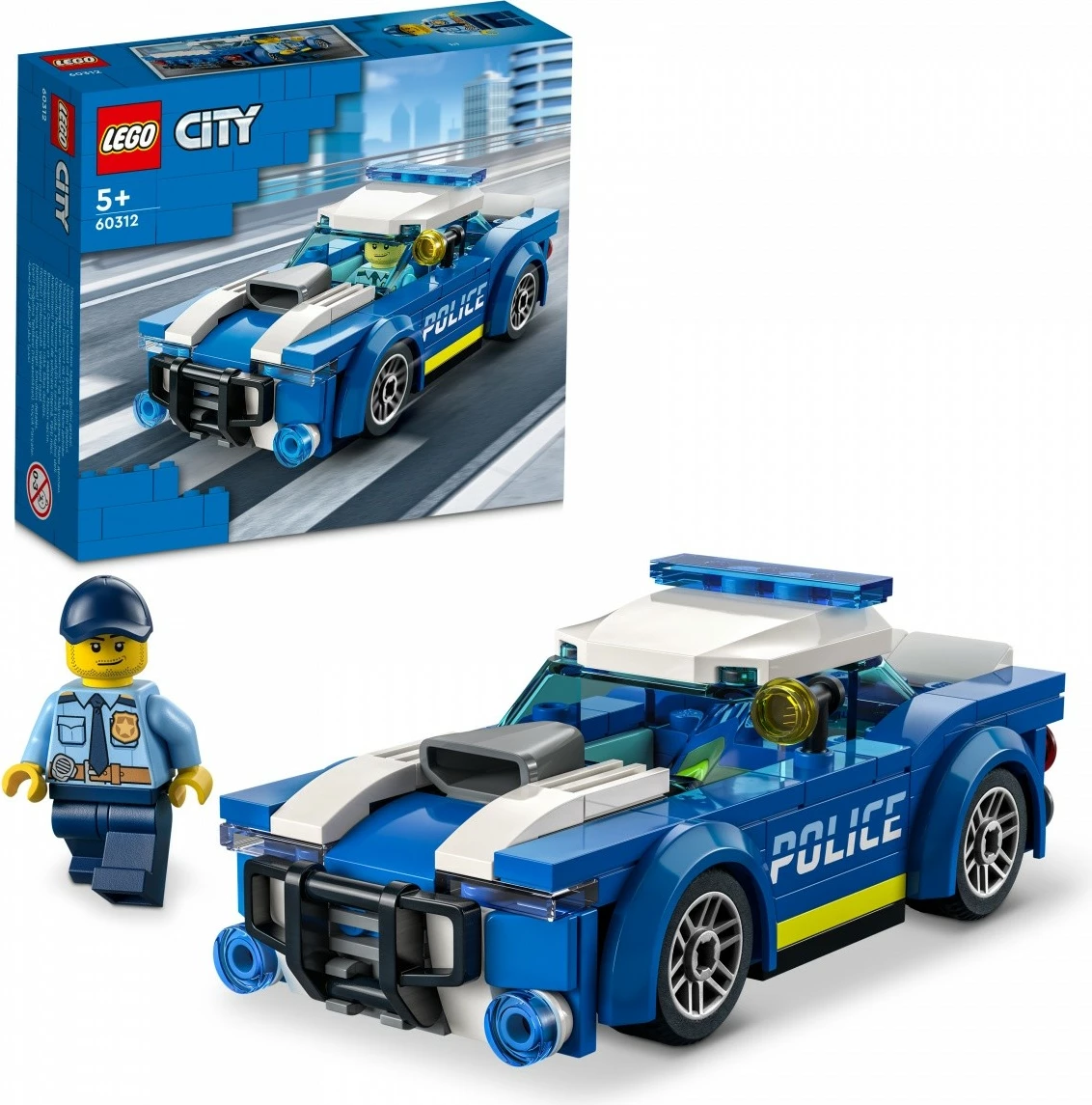 Set LEGO City makinë policie 60312, 94 pjesë, blu