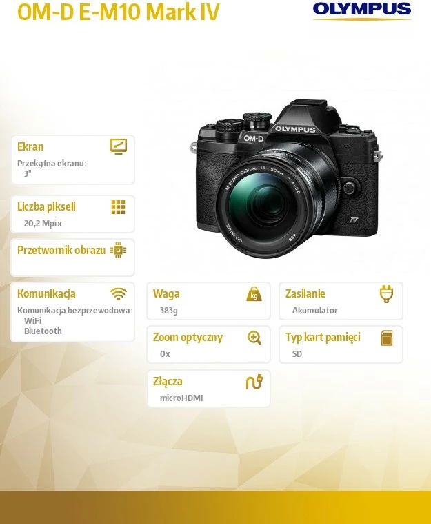 Aparat fotografik Olympus OM-D E-M10 Mark IV me objektiv 14-150mm f/4-5.6 II, i zi