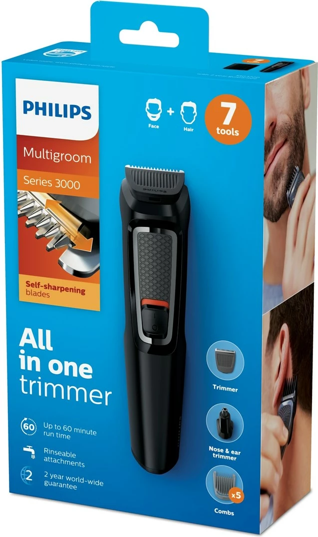 Makinë rroje Philips MULTIGROOM Series 3000 7-në-1, MG3720/15, E zezë