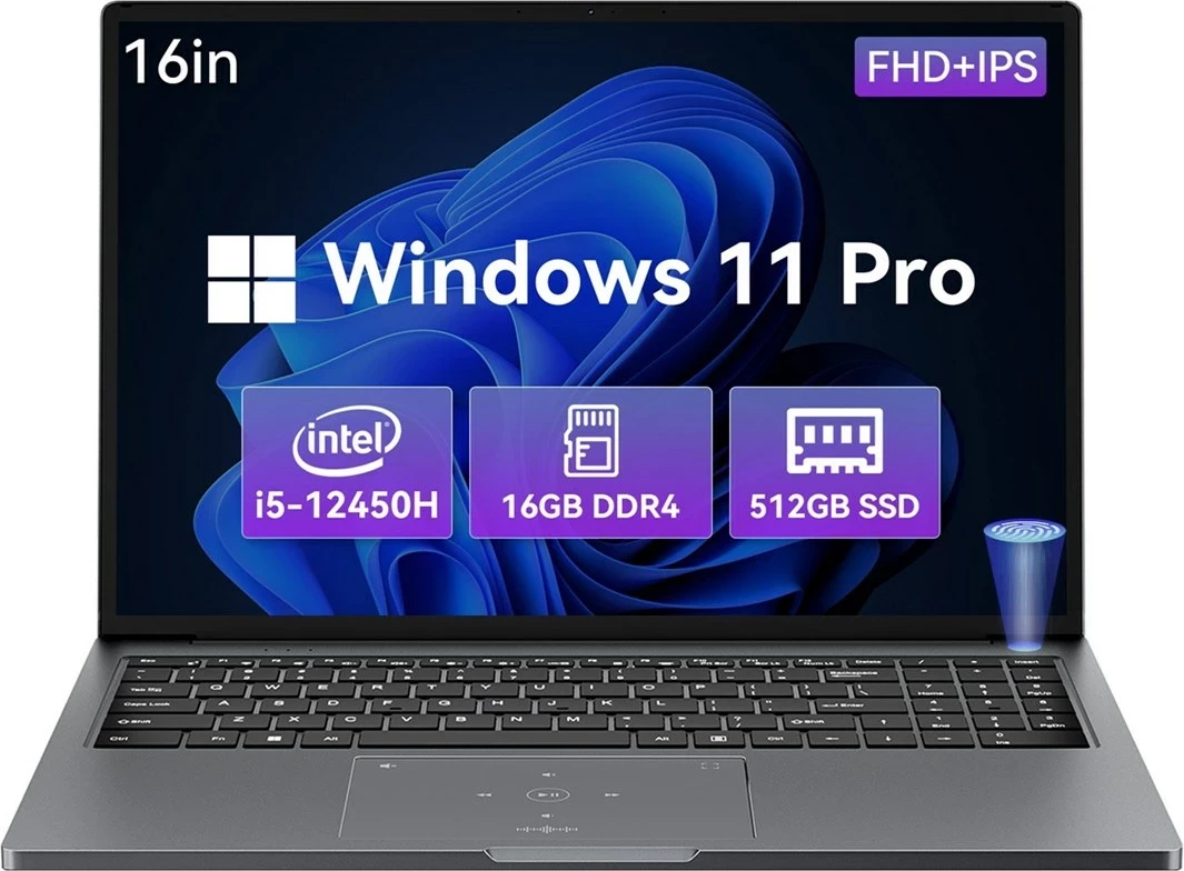 Laptop Blackview AceBook 12K1, 16", Intel Core i5-12450H, 16 GB RAM, 512 GB SSD, Windows 11 Pro, Gri