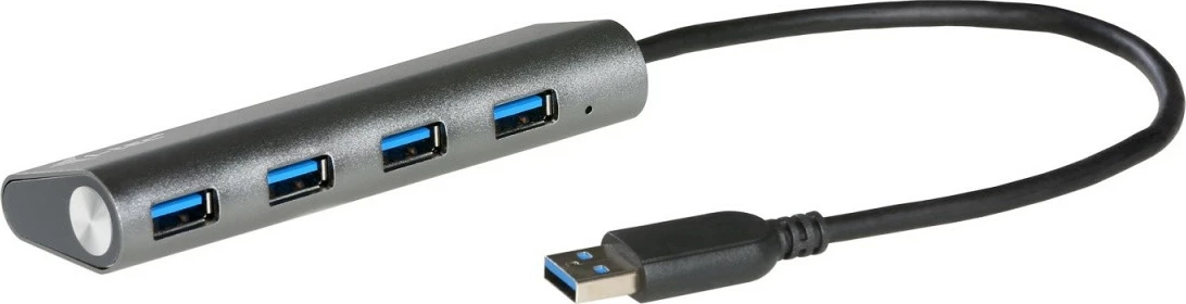 Kasë USB HUB i-tec U3HUB448, 4 porta USB 3.0, Metal, me karikim, Zezë/Gri