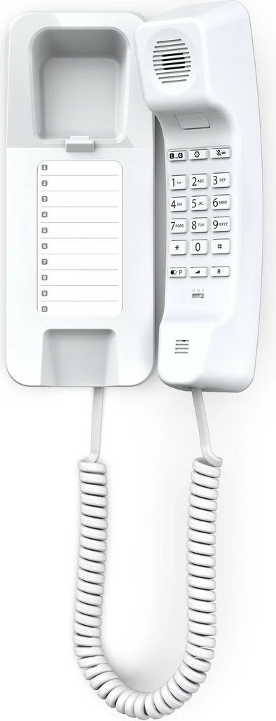Telefon analog Gigaset DESK 200, dorëzë me kabllo, 10 numra, Bardhë