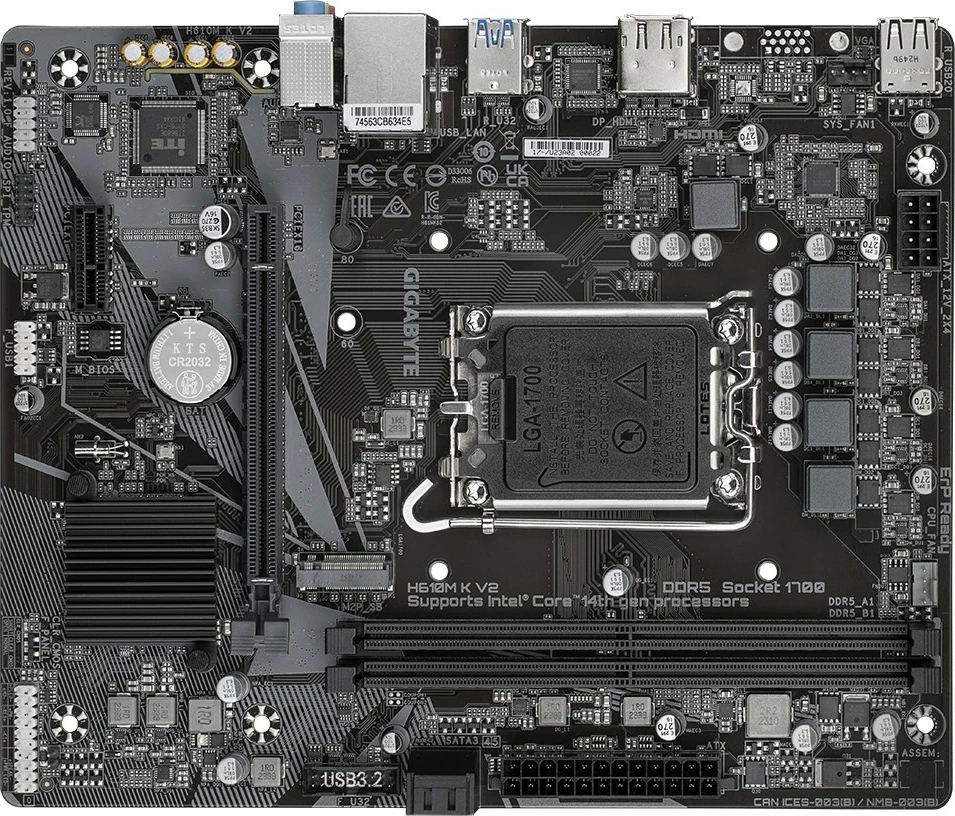 Pllakë amë Gigabyte GA-H610M K V2, Socket 1700, micro ATX