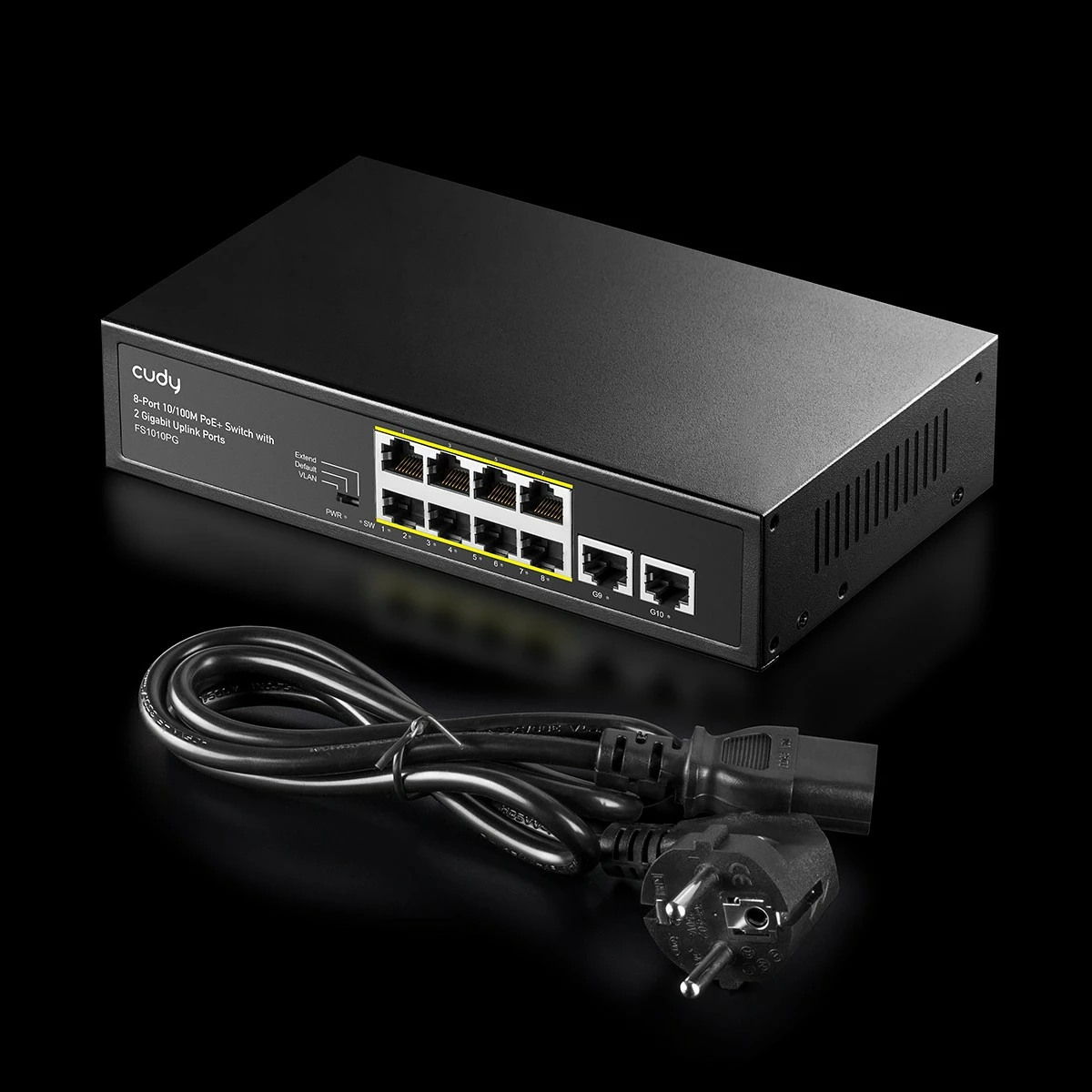Switch Cudy FS1010PG 8xFE PoE+ 120W, 2x Gigabit Uplink, desktop, i pamenaxhuar