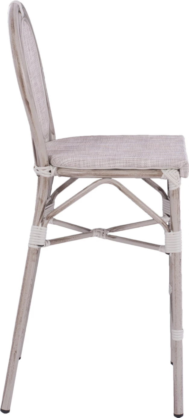 Karrige për bar alumin, pamje bambu, patinë e bardhë, FH5110, 47x61x115 cm