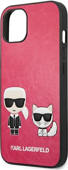 Mbështjellës Karl Lagerfeld KLHCP13SPCUSKCP për iPhone 13 mini 5.4", fuksia, hardcase Ikonik Karl & Choupette