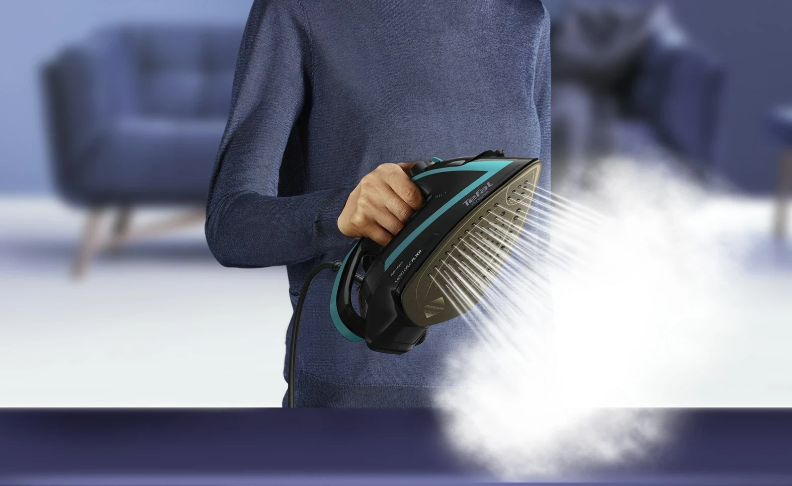 Hekur Tefal Puregliss FV8066, 3000 W, Zi, Kaltër