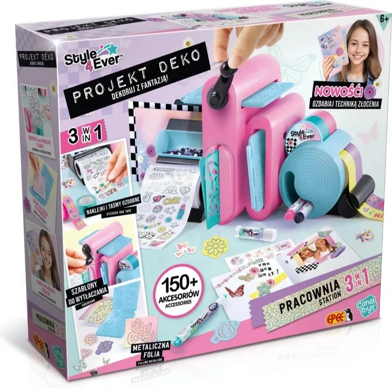 Set kreativ Epee Decor Project Workshop 3-in-1, 150+ aksesorë, për fëmijë, shumëngjyrësh