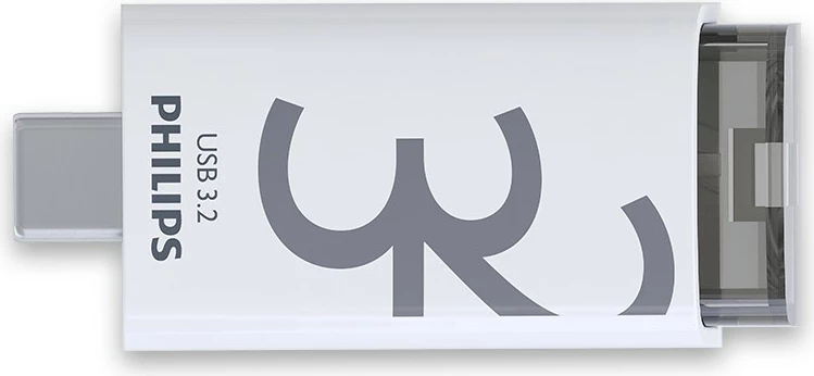 USB stick Philips Click Series 32GB USB 3.2, bardhë