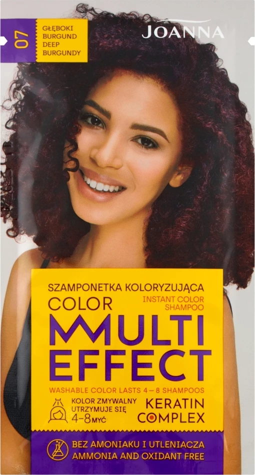 Shampon për ngjyrosje flokësh për femra Joanna Multi Effect Color 07 Deep Burgundy 35g