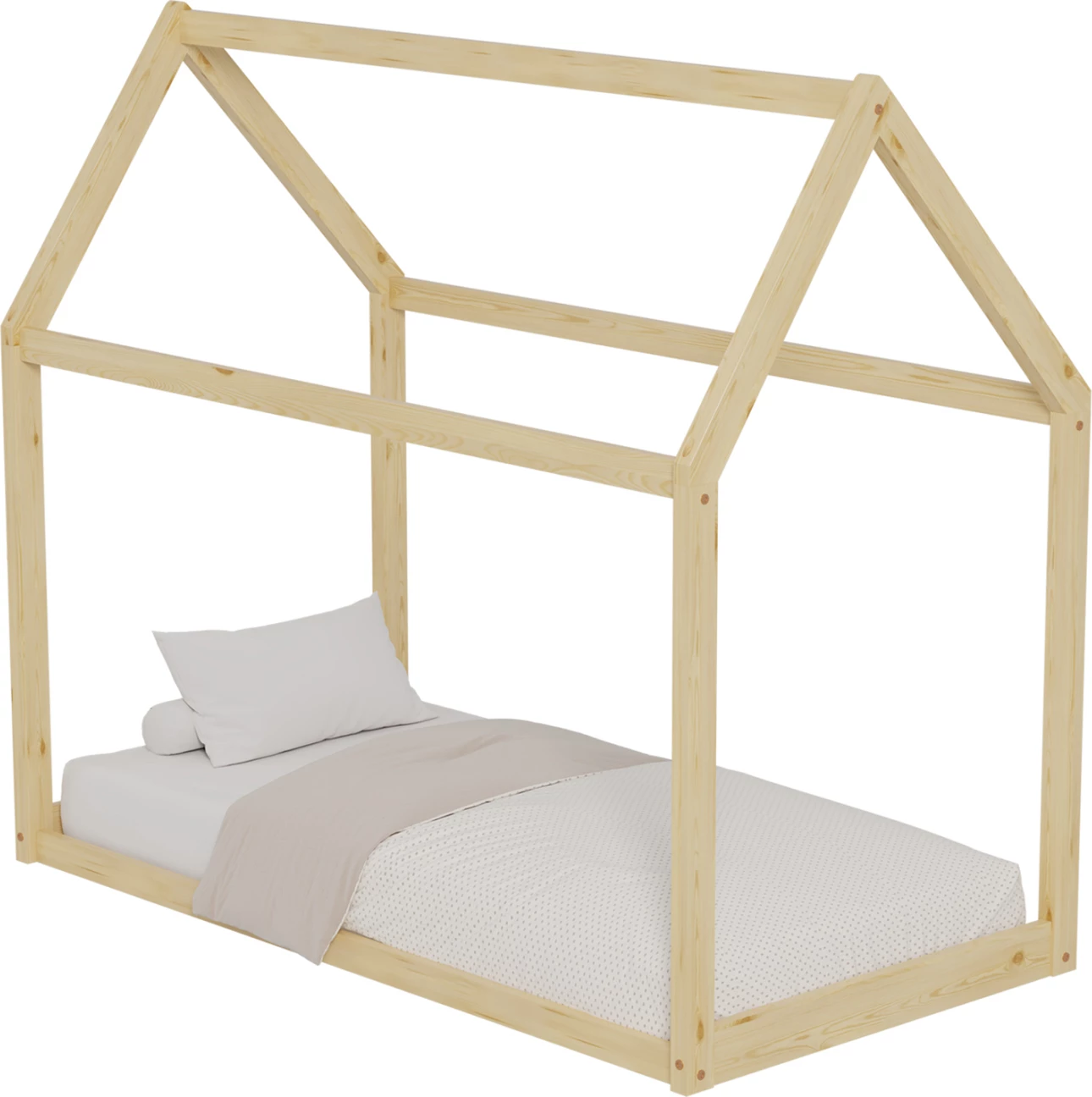 Krevat për fëmijë PEPE FH677.01 t.MONTESSORI dru pishe i fortë në ngjyrë natyrale - 190x90cm