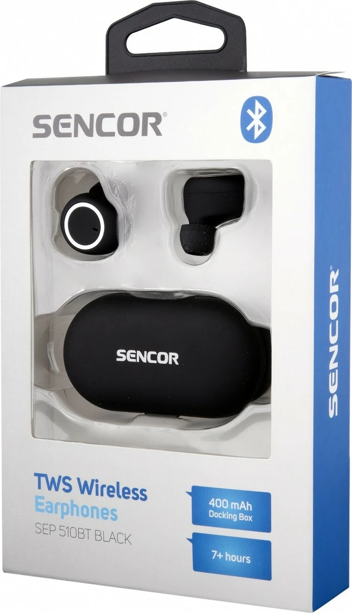 Kufje wireless Sencor SEP 510BT BK TWS, in-ear, Bluetooth, të zeza