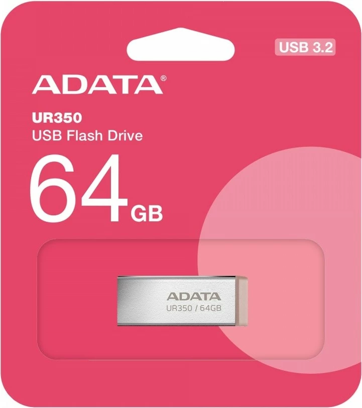 Pendrive Adata UR350 64GB, USB 3.2, Metal, Kafe