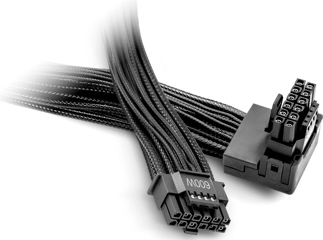 Kabllo Be Quiet! 12V-2X6 / 12VHPWR 90° REVERSED CHR-7710, e zezë