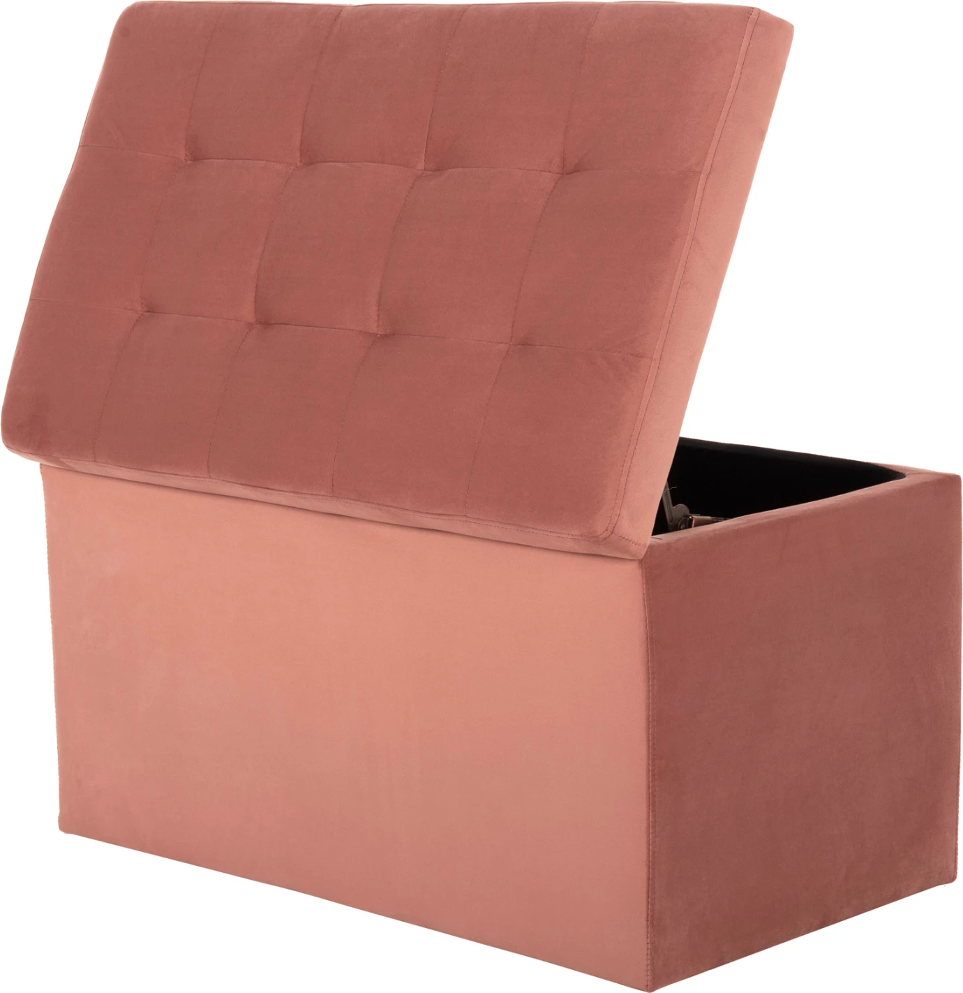 Stool/trunk me hapësirë magazinimi PUNK FH279.12, kadife ngjyrë rozë e zbehtë, 90x50x52H cm