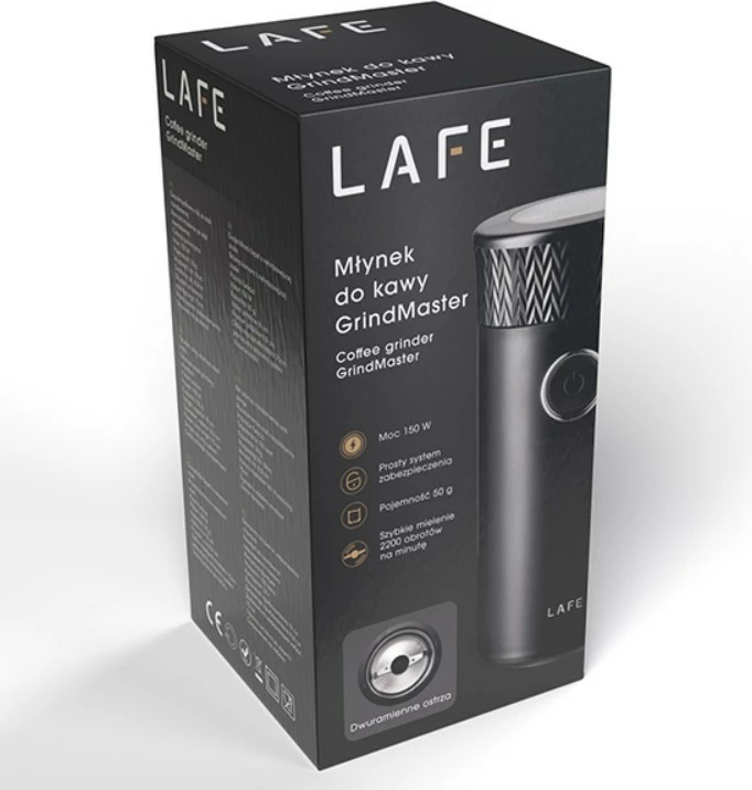 Mulli kafeje, Lafe, GrindMaster LAFMKA47668, 50 g, 150 W, çelik inox, i zi