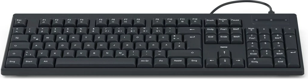 Tastierë Hama CK-100 me kabllo, USB-A/USB-C, e zezë