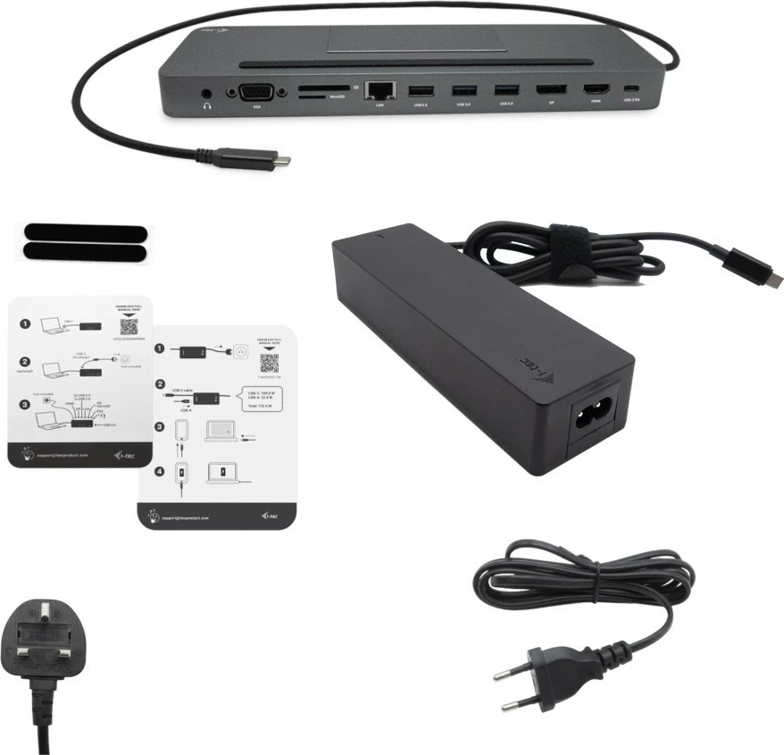 Stacion dokimi i-tec C31FLATPRO100 me karikues universal 100W, argjend