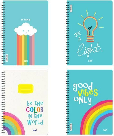 Fletore spirale Next Positive 17x25cm, 1 lëndë, 35 faqe, shumëngjyrëshe