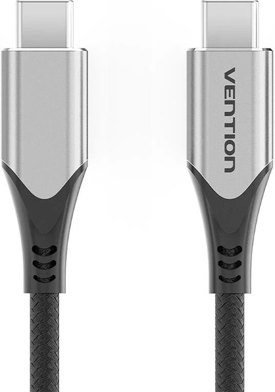 Kabllo USB-C në USB-C Vention TAAHD, 0.5m, 60W, Gri